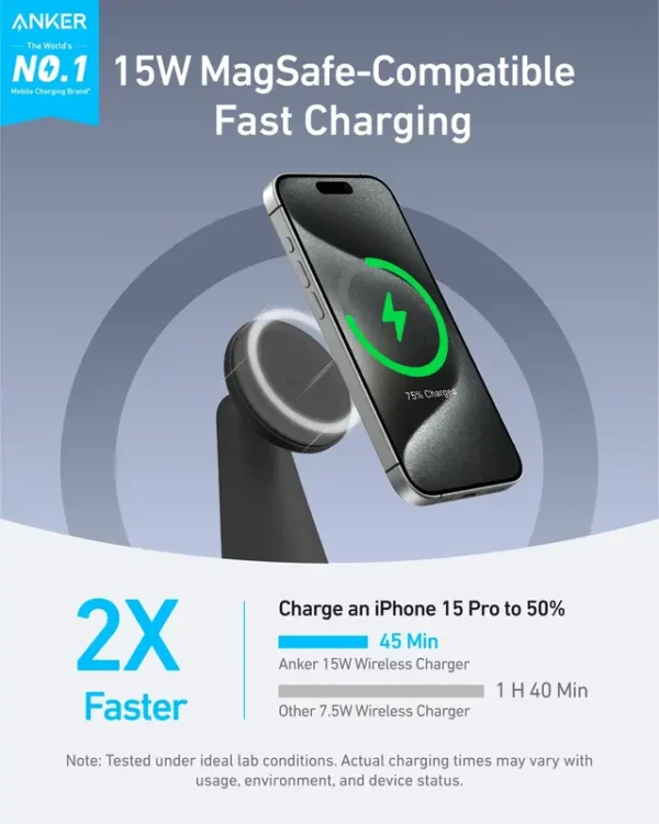 شارژر وایرلس 2 در 1 انکر Anker MagGo 2-in-1 Wireless Charger A25M7 - تصویر 4