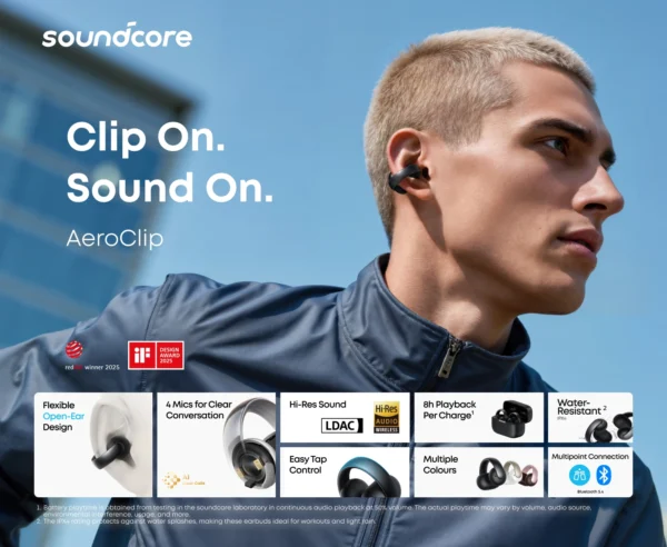 ایربادز بیسیم انکر Anker Soundcore AeroClip Open-Ear Earbuds مدل A3388 - تصویر 4
